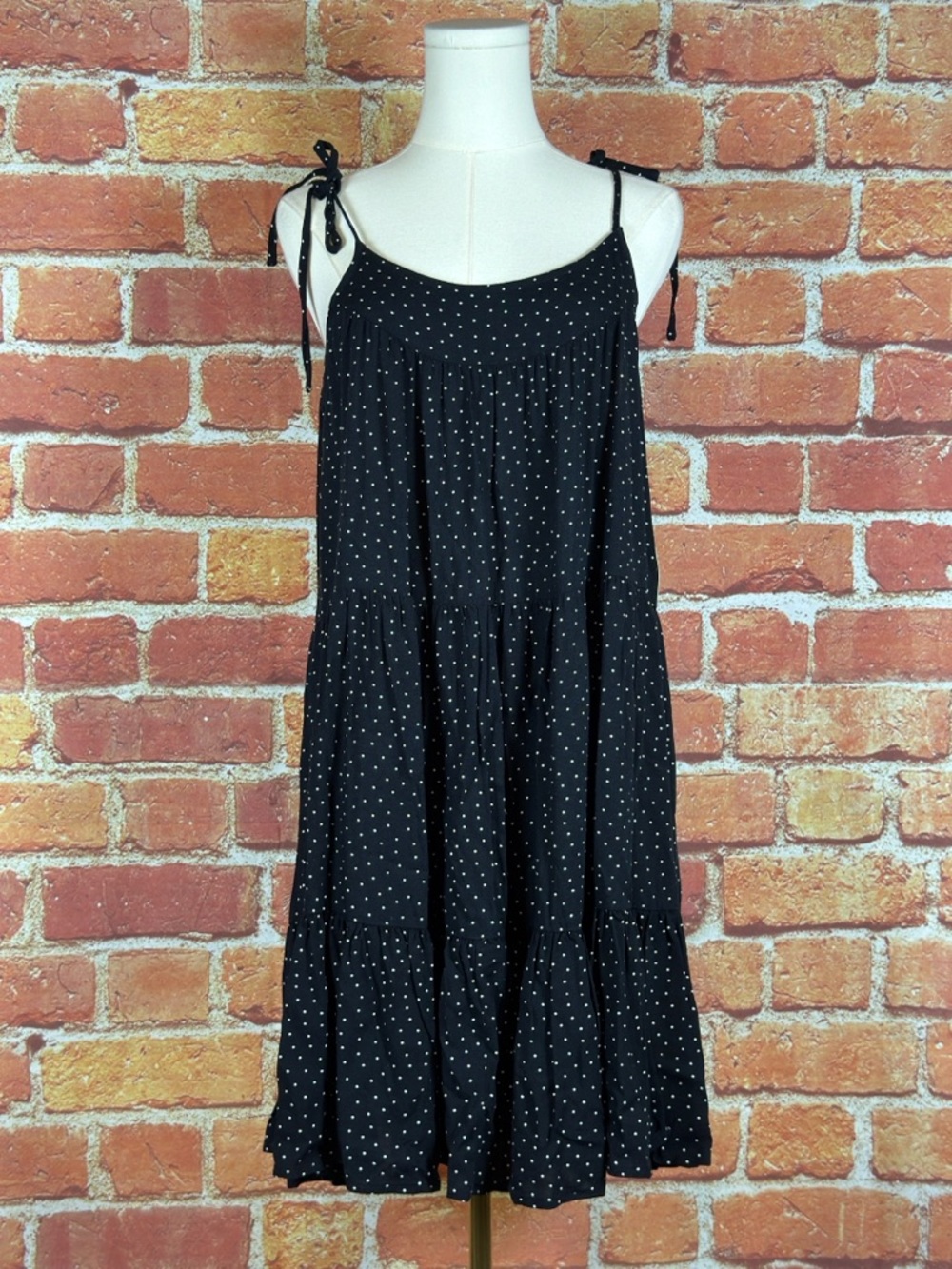 CeCe Black and‎ White Polka Dot Dress Flowy Size Small Boho Cottagecore NWT